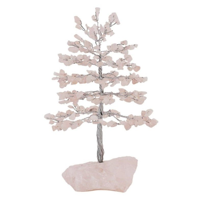 Gemstone Tree Crystal Rose Quartz With Rose Quartz Base 25cm CRYSTAL 1 at World Of Decor NZ