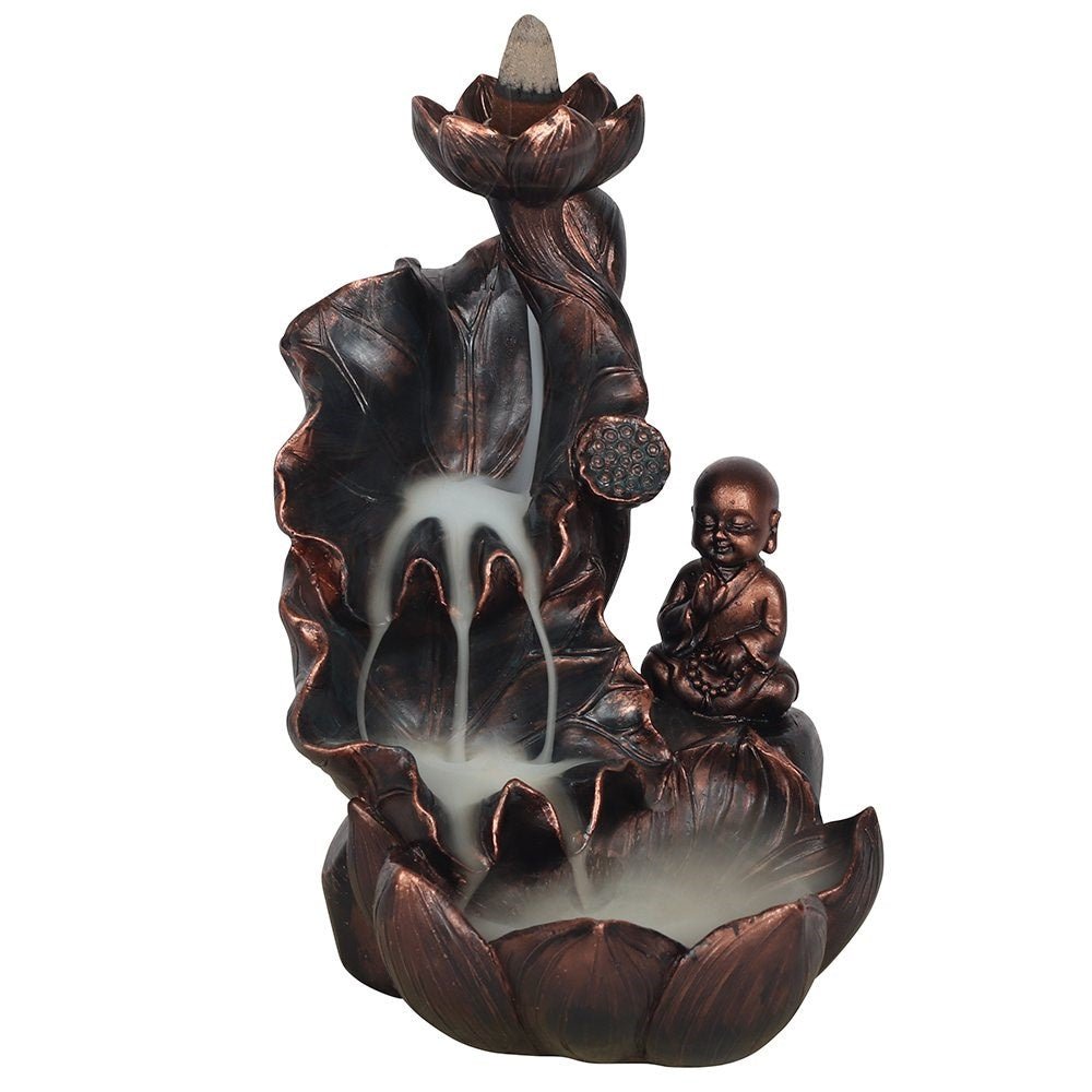 Lotus & Buddha Bronze Backflow Burner INCENSE at World Of Decor NZ