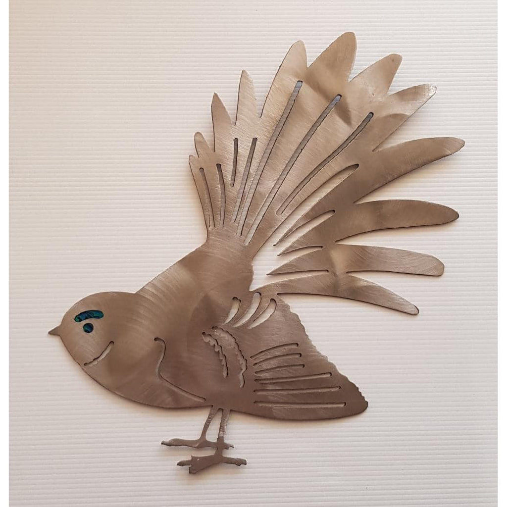 Fantail Stainless Wall Art NZ Made KIWIANA at World Of Decor NZ