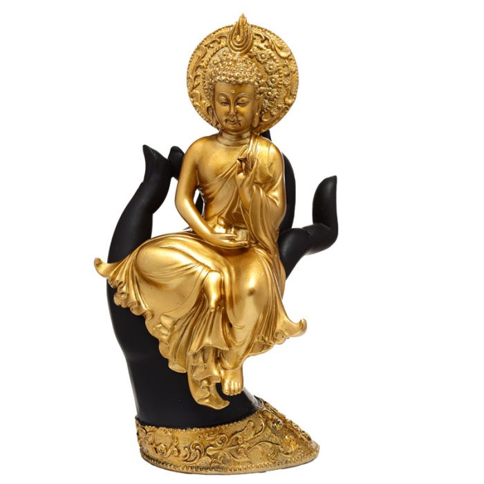 Blessing Gold Thai Buddha Sitting in a Hand BUDDHA at World Of Decor NZ