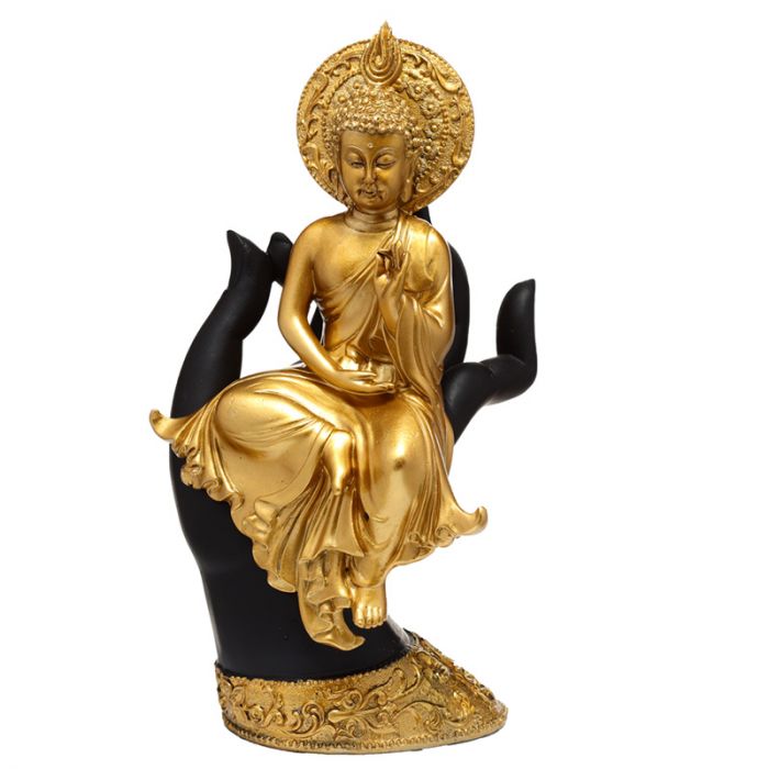 Blessing Gold Thai Buddha Sitting in a Hand at World Of Decor NZ