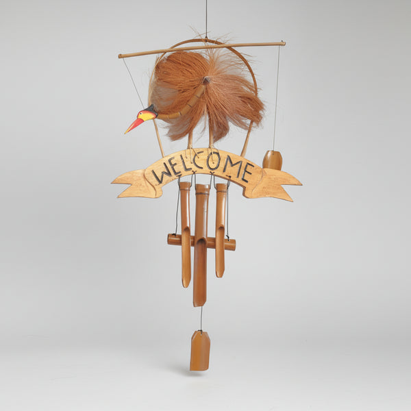 Welcome Bird Bamboo Wind Chimes Windchimes & Outdoors at World Of Decor NZ