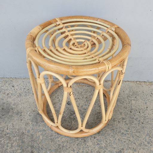 Round Cane Stool /Plant Stand RATTAN & CANE FURNITURE at World Of Decor NZ