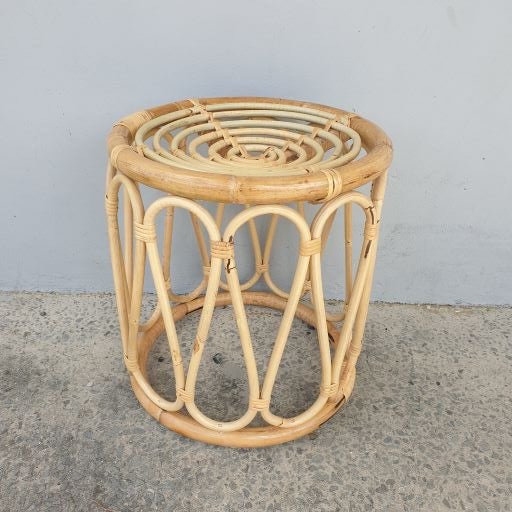 Round Cane Stool /Plant Stand at World Of Decor NZ