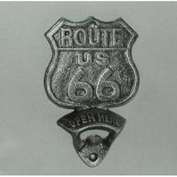 Wall Mounted Bottle Opener - Route 66 METAL/CAST IRON at World Of Decor NZ