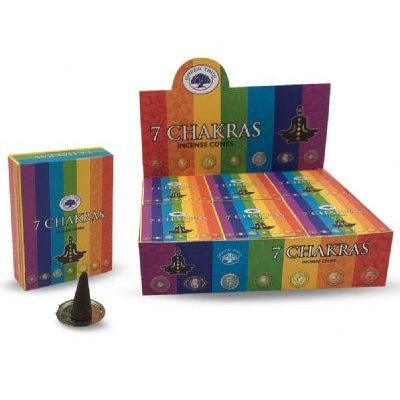 Green Tree 7 Chakra Cones INCENSE at World Of Decor NZ