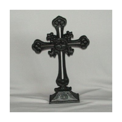 Black Cross On Stand 37CM METAL/CAST IRON at World Of Decor NZ