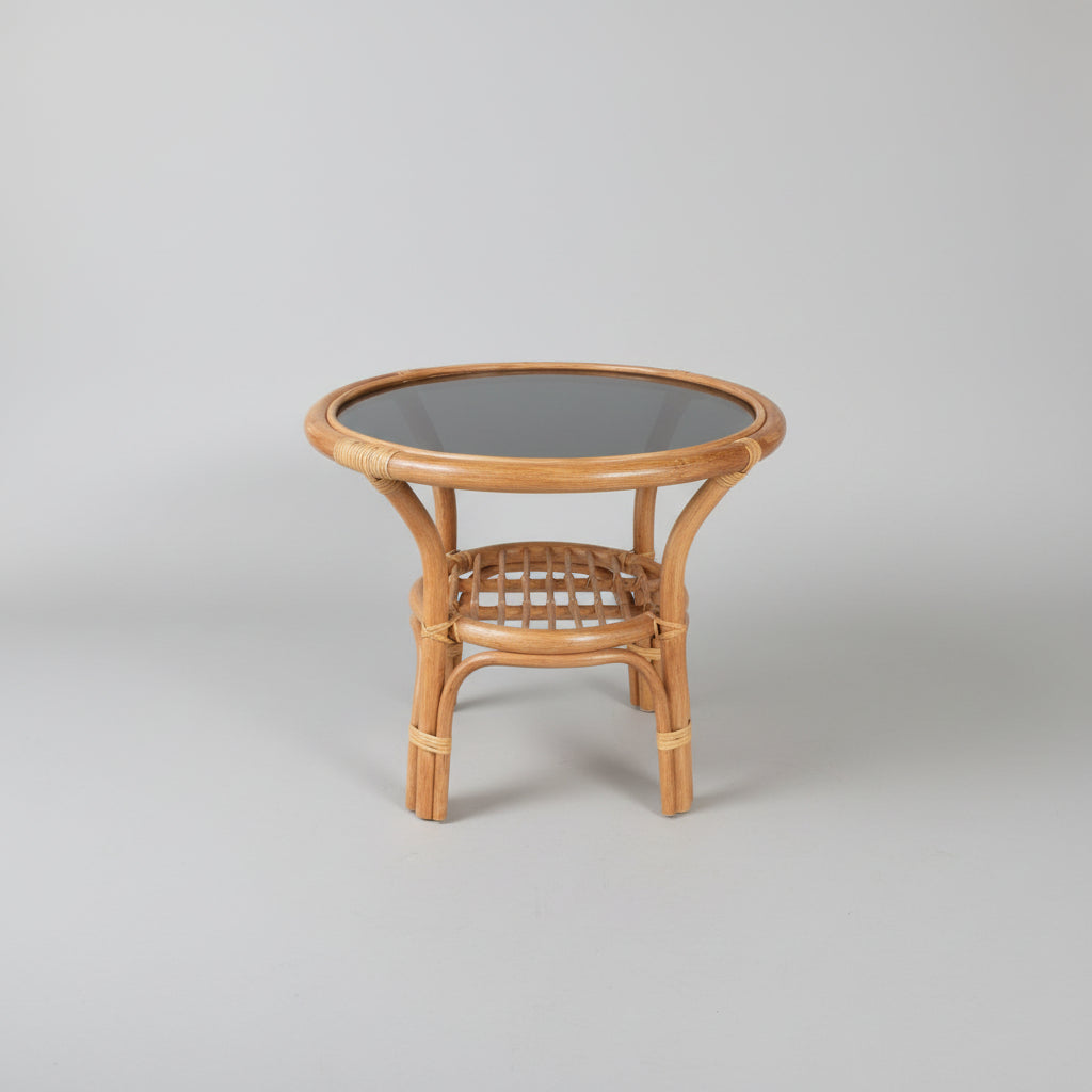 Venice Cane Table Natural Glass Top RATTAN & CANE FURNITURE at World Of Decor NZ
