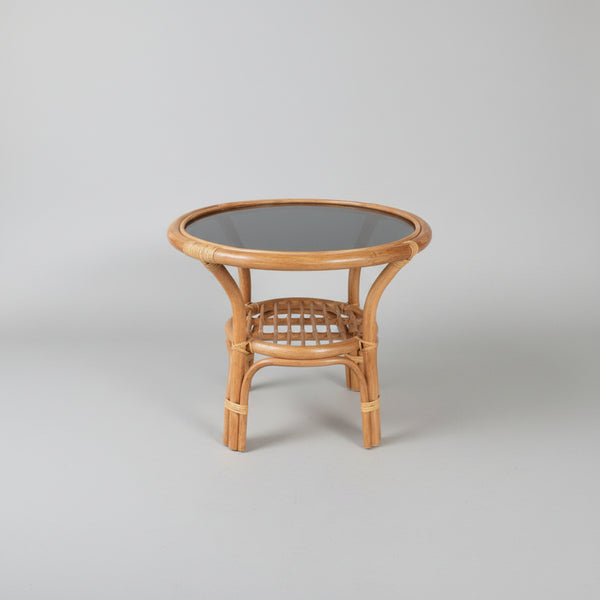 Venice Cane Table Natural Glass Top RATTAN & CANE FURNITURE at World Of Decor NZ