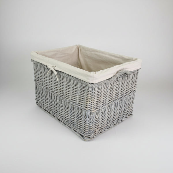 Cane Washing/ Log Basket Line with Rope Grey Color - Large BASKET at World Of Decor NZ