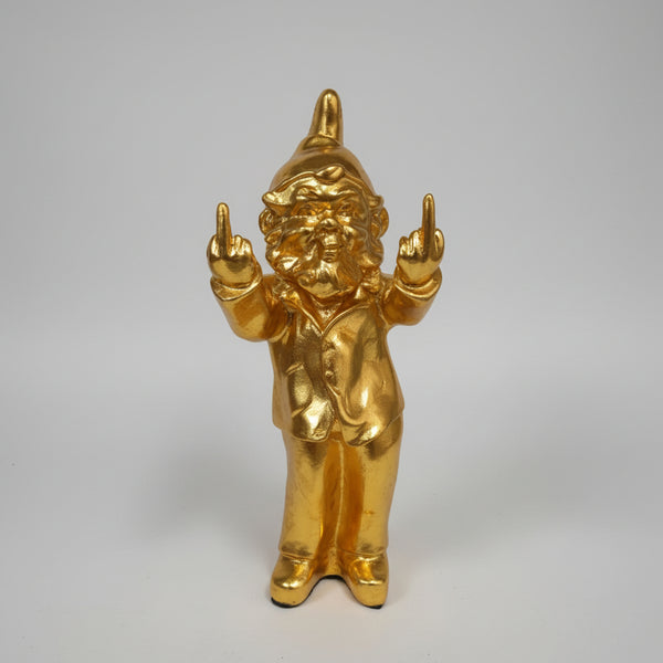Double Finger Gnome - Gold Poly Resin Figurines & Animals at World Of Decor NZ