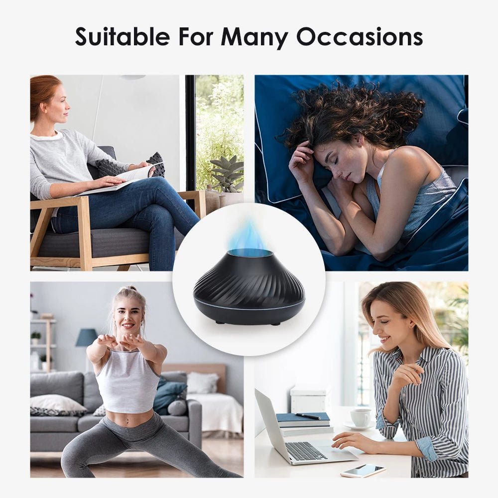 Air Humidifier/Aroma Diffuser USB 130ML - Volcanic Black Aroma Diffuser,Air Humidifier,Essential at World Of Decor NZ