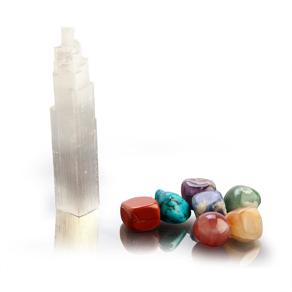 Chakra Stones Wellness Kit Crystal, Crystal Suncatcher & Gem Tree at World Of Decor NZ
