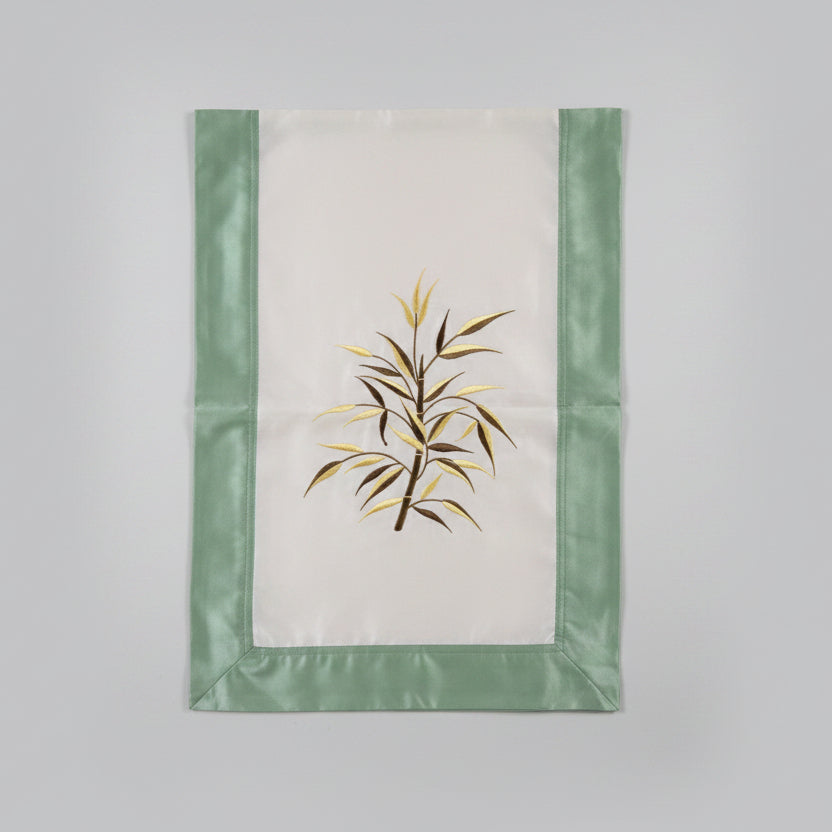 Fabric Table Runner Green/White Home Accessories at World Of Decor NZ