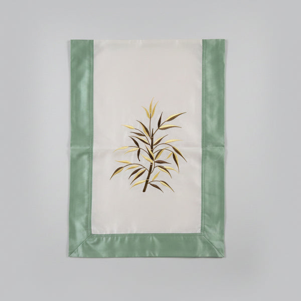 Fabric Table Runner Green/White Home Accessories at World Of Decor NZ