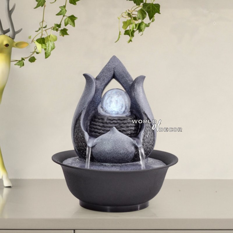 Flower Water Fountain with Rolling Ball WATER FOUNTAIN at World Of Decor NZ