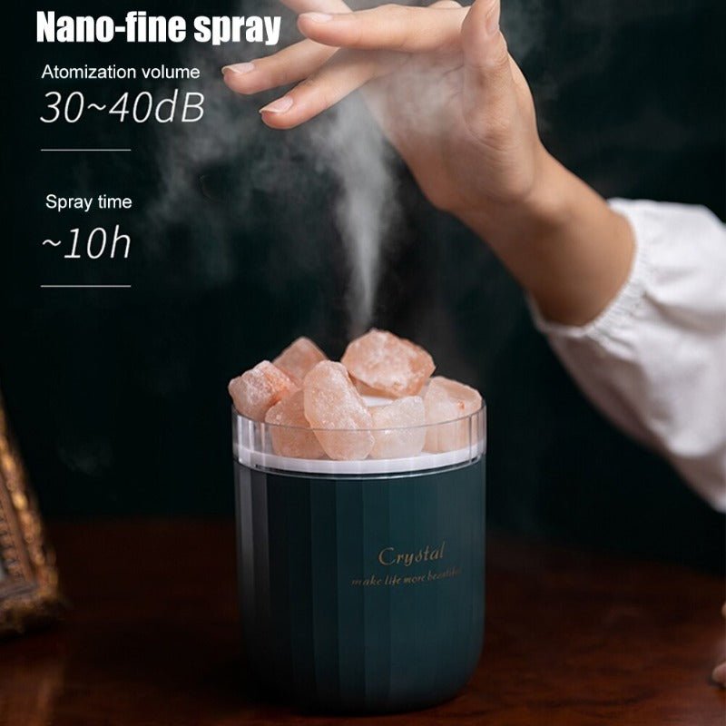 Air Humidifier/Aroma Diffuser USB 300ml - Himalayan Salt Crystal White Aroma Diffuser,Air Humidifier,Essential at World Of Decor NZ