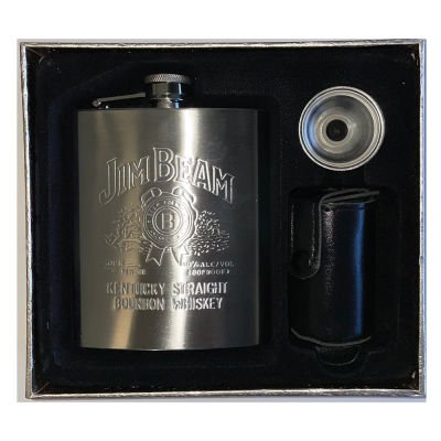 Hip Flask Set - Jim Beam MEN CAVE at World Of Decor NZ