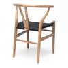Wishbone Chair Natural Oak Black Rope Seat at World Of Decor NZ