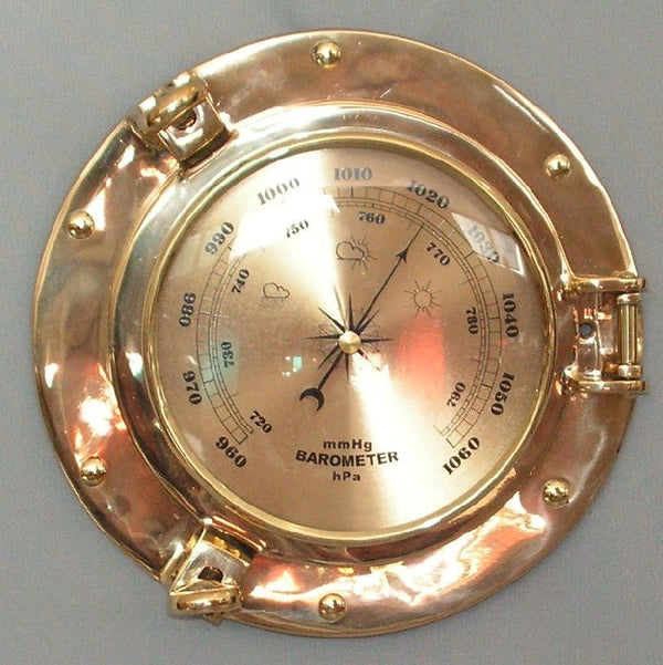 Porthole Barometer Brass 23cm at World Of Decor NZ