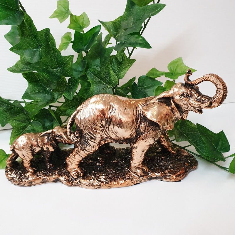 Pair Elephants Copper Finish SCULPTURE/ORNAMENT & ANIMAL at World Of Decor NZ