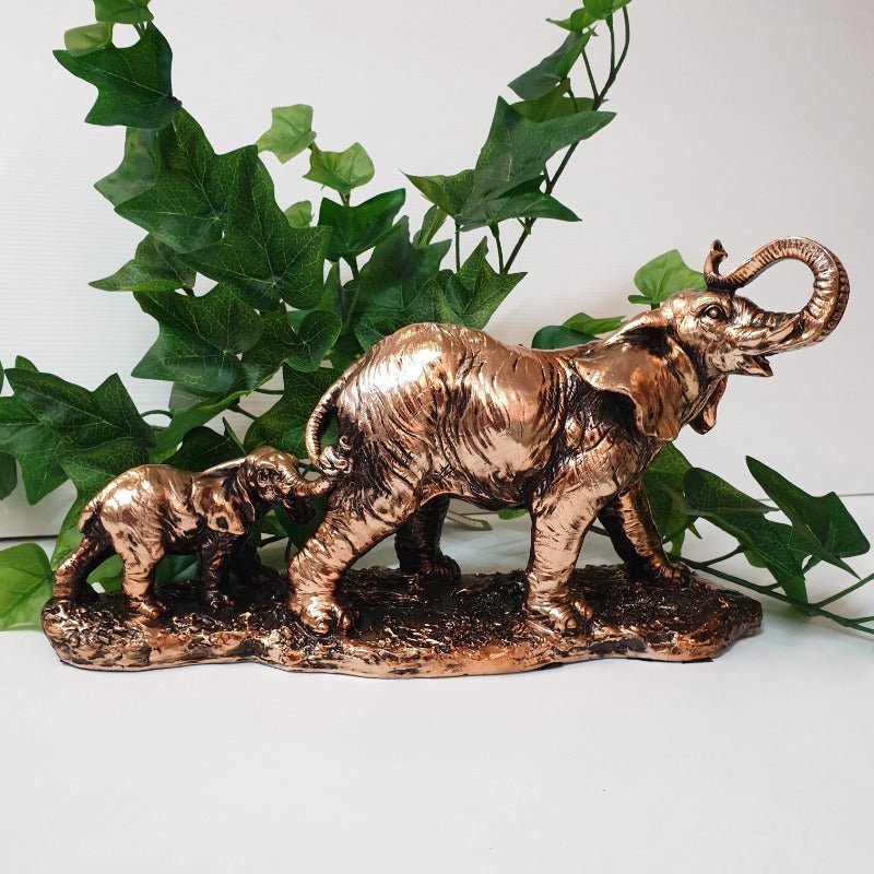 Pair Elephants Copper Finish SCULPTURE/ORNAMENT & ANIMAL at World Of Decor NZ