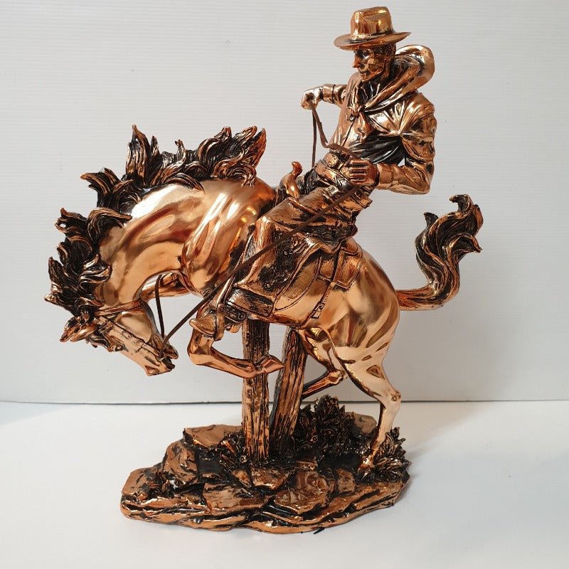 Cowboy On The Bucking Bronco SCULPTURE/ORNAMENT & ANIMAL at World Of Decor NZ
