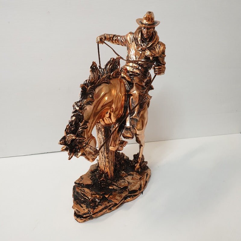 Cowboy On The Bucking Bronco SCULPTURE/ORNAMENT & ANIMAL at World Of Decor NZ