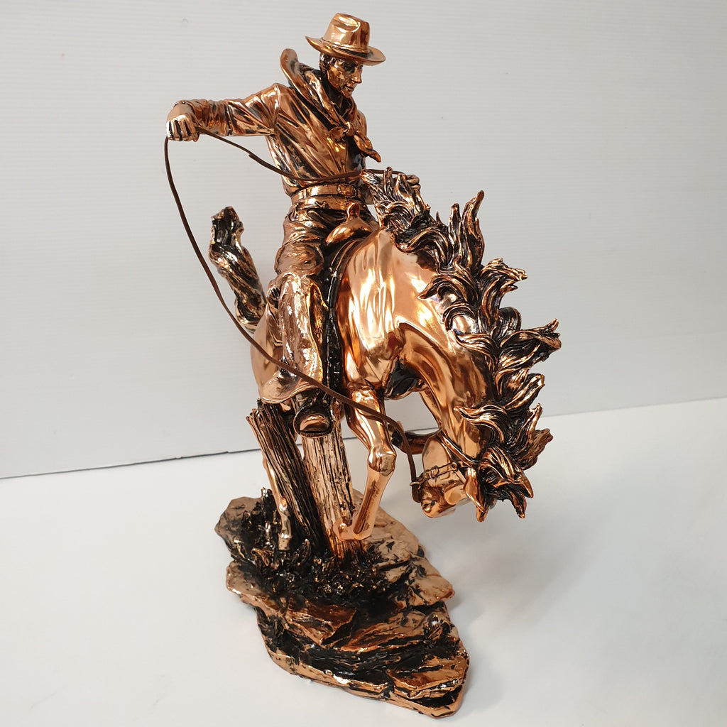 Cowboy On The Bucking Bronco SCULPTURE/ORNAMENT & ANIMAL at World Of Decor NZ
