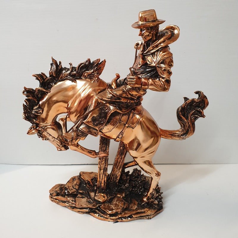 Cowboy On The Bucking Bronco SCULPTURE/ORNAMENT & ANIMAL at World Of Decor NZ
