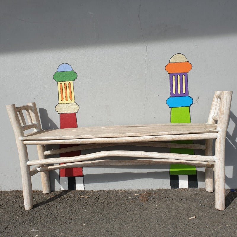 Rustick Teak Bench Seat - Natural CHAIR at World Of Decor NZ