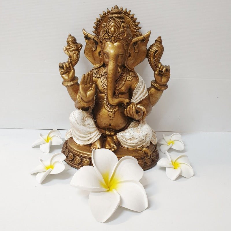 Ganesh With Base-Cream at World Of Decor NZ