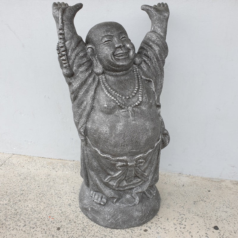 Happy Buddha Hand Up100cm - Silver BUDDHA at World Of Decor NZ