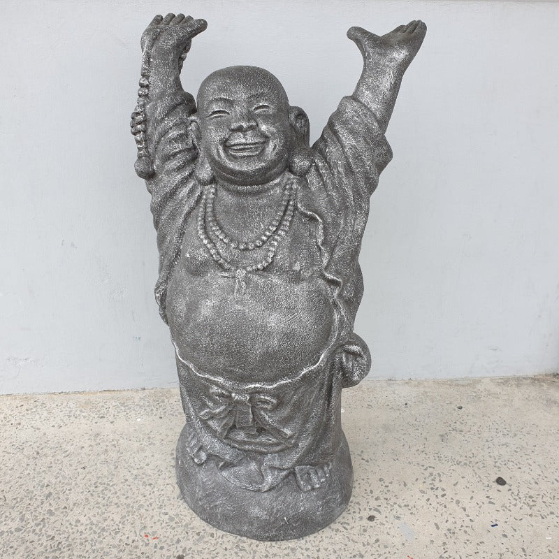 Happy Buddha Hand Up100cm - Silver BUDDHA at World Of Decor NZ