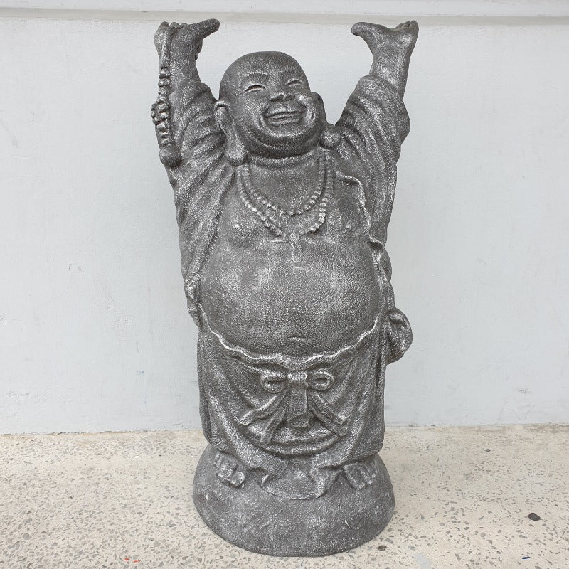 Happy Buddha Hand Up100cm - Silver BUDDHA at World Of Decor NZ