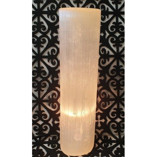 Selenite Crystal Lamp 30cm - Cylinder CRYSTAL LAMP at World Of Decor NZ