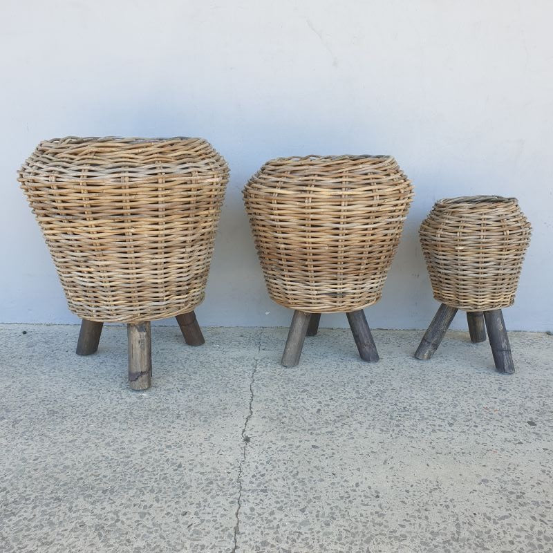 Rattan PlanterStand Small Cane & Rattan at World Of Decor NZ