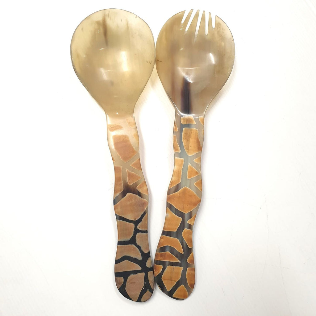 Balbinio Horn Salad Servers KITCHEN ACCESORIES at World Of Decor NZ