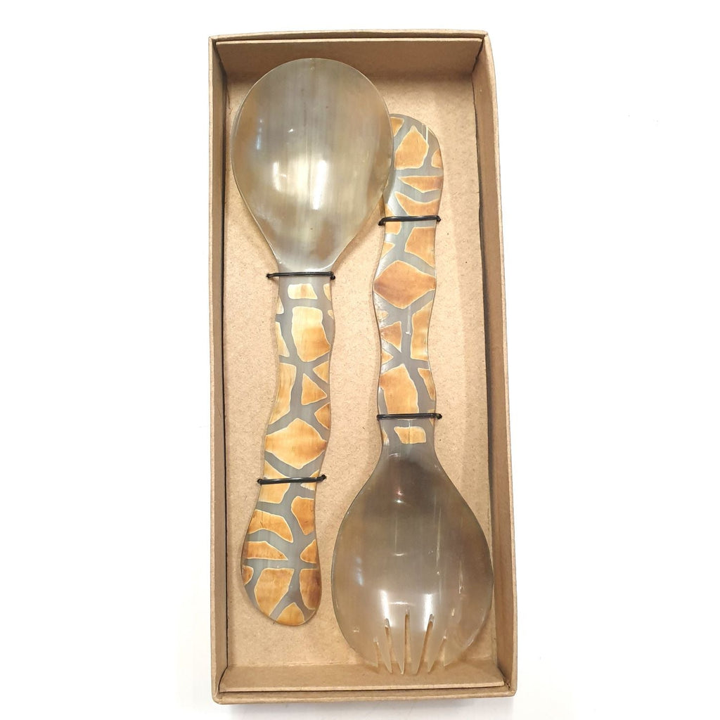Balbinio Horn Salad Servers KITCHEN ACCESORIES at World Of Decor NZ