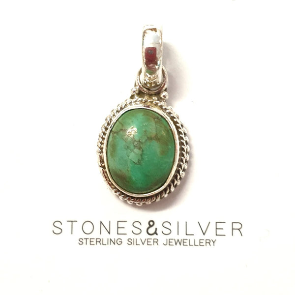 Turquoise Sterling Silver Pendent-Oval at World Of Decor NZ