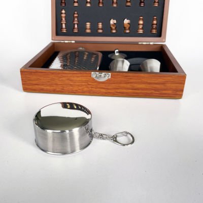Silver Hip Flask And Chess Set MEN CAVE at World Of Decor NZ