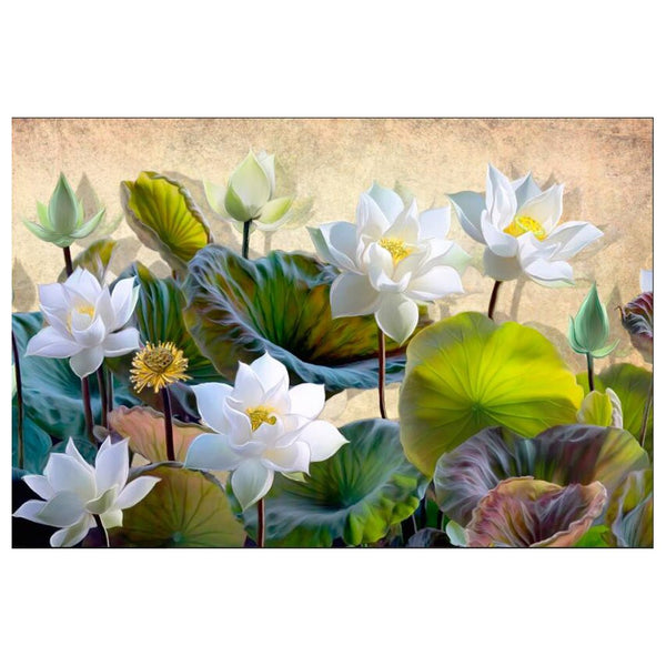 Lotus Flower Print on Glass at World Of Decor NZ