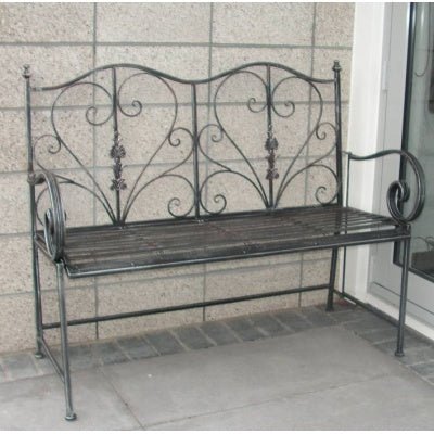 Bench Seat 2 Seater-Iron at World Of Decor NZ