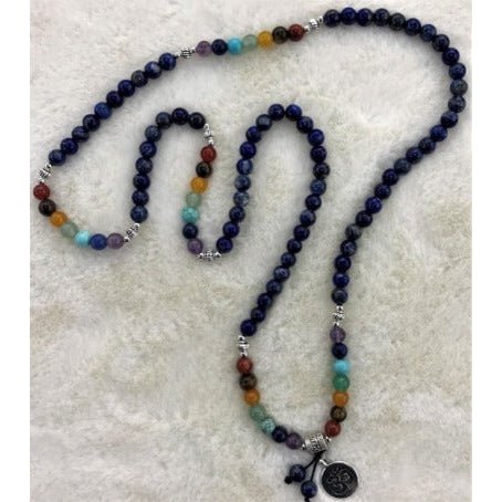 Lapis Lazuli Chakra Mala Necklace- 108 Beads at World Of Decor NZ