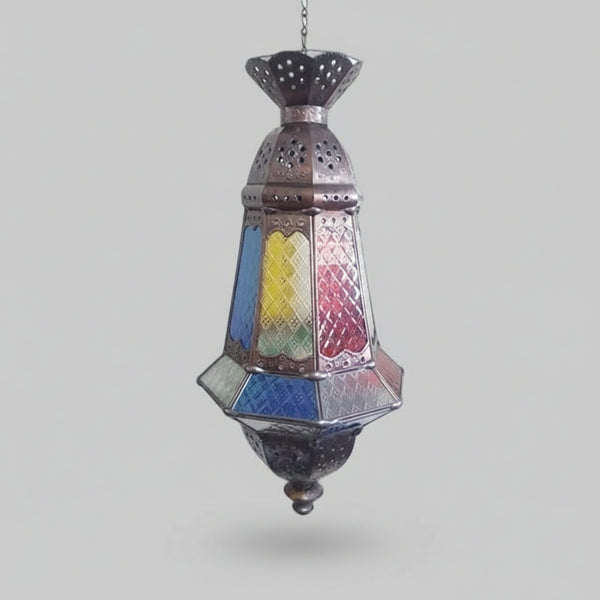 Morroccan Lamp Flower Bell Drop Multicolor MORROCCAN LAMP at World Of Decor NZ
