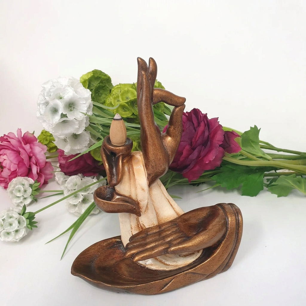 Mudra Hand Backflow Incense Holder Cream Candle,Tealight & Incense Holders at World Of Decor NZ