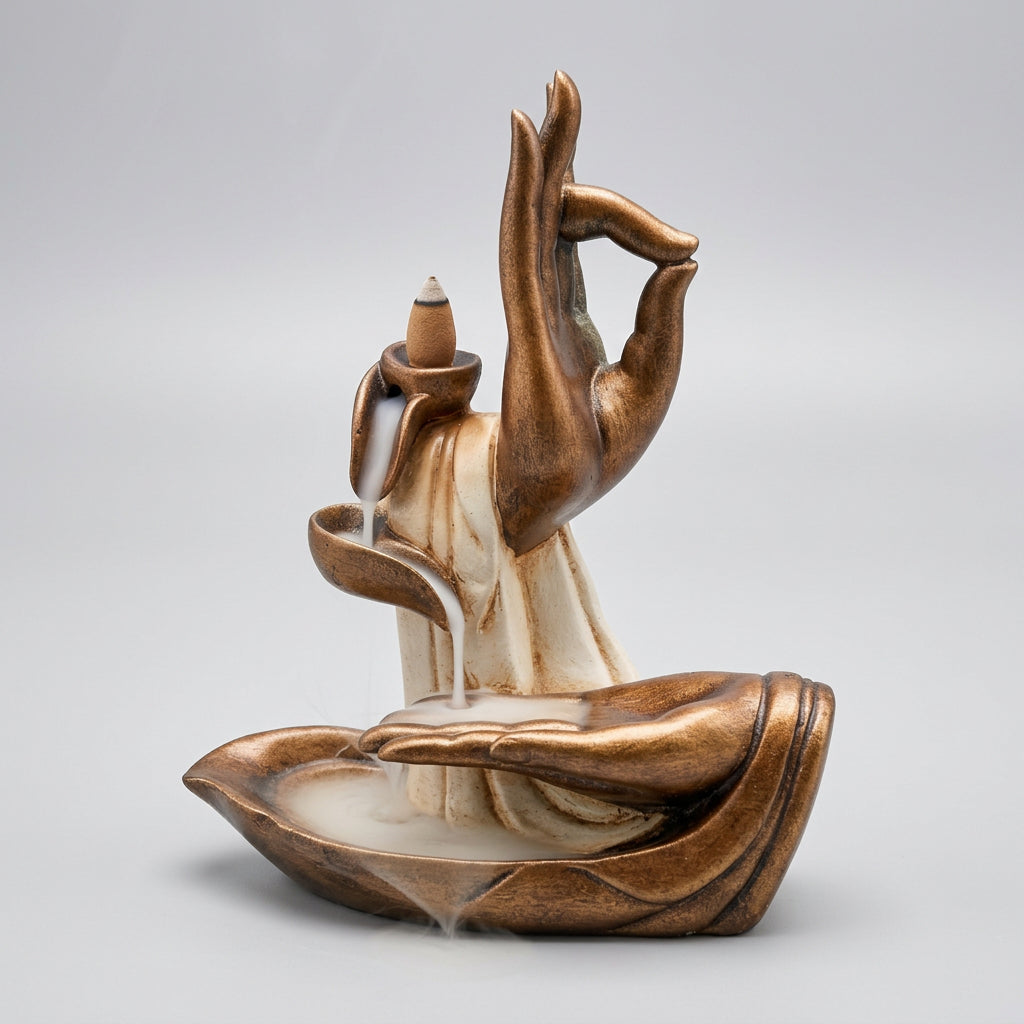 Mudra Hand Backflow Incense Holder Cream Candle,Tealight & Incense Holders at World Of Decor NZ