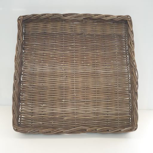 Ottoman Square Cane Trays Grey Color - Large Cane & Rattan at World Of Decor NZ