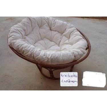 Papasan Chair - Natural Chair + Cream Cushion CHAIR at World Of Decor NZ