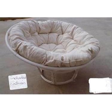 Papasan Chair - Natural Chair + Cream Cushion CHAIR at World Of Decor NZ